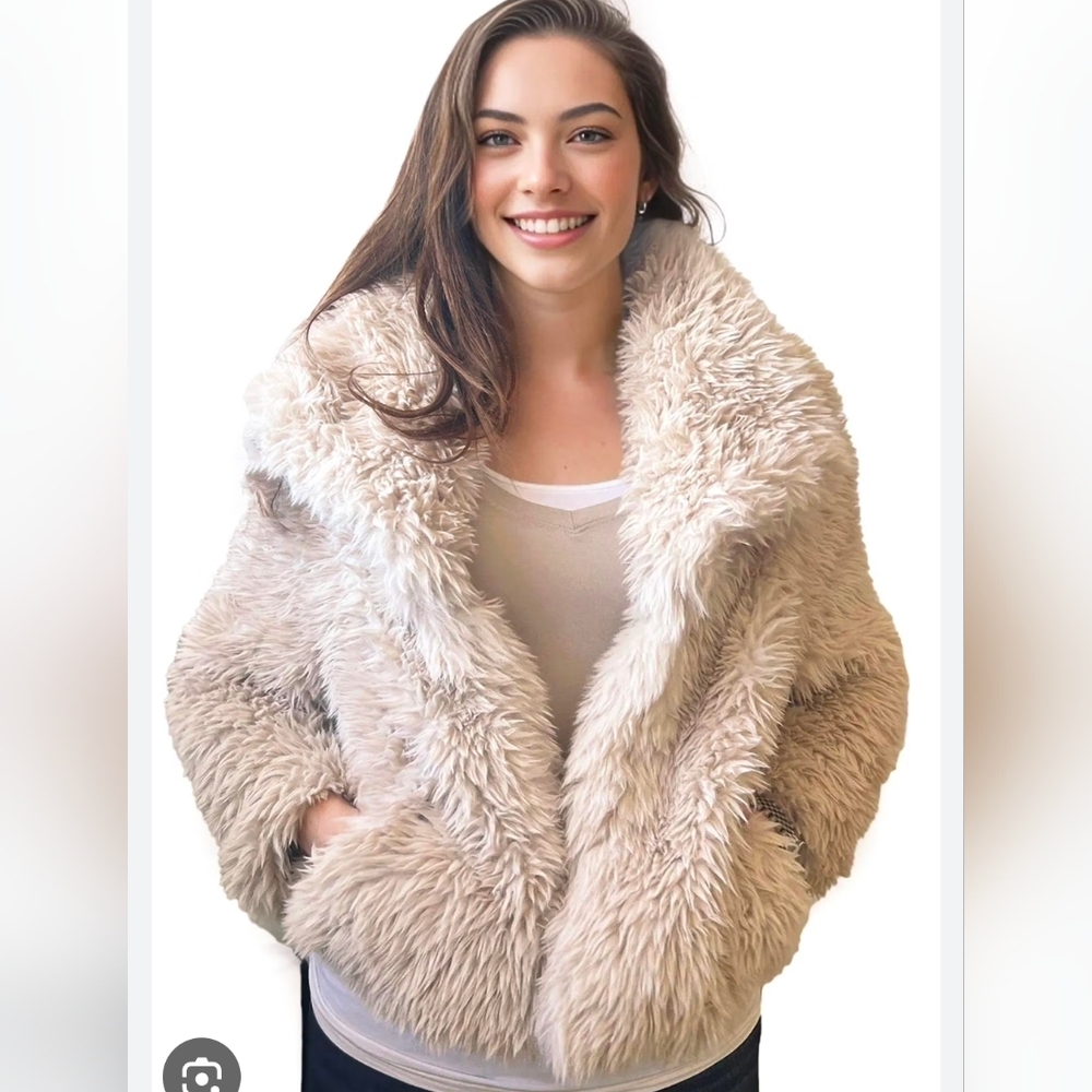 Women's Plush Cream Teddy Jacket
